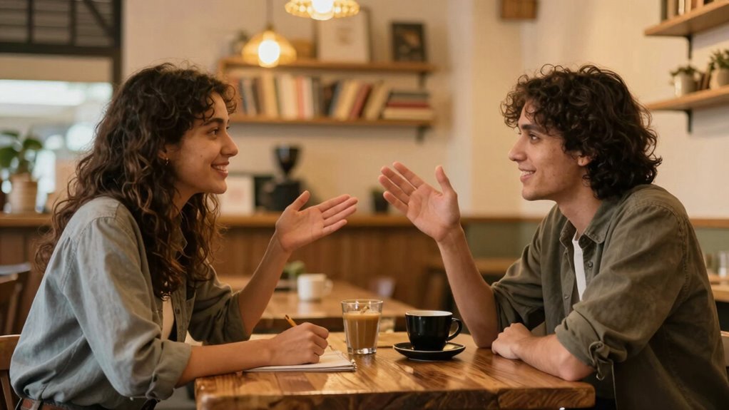 discussing plans positively