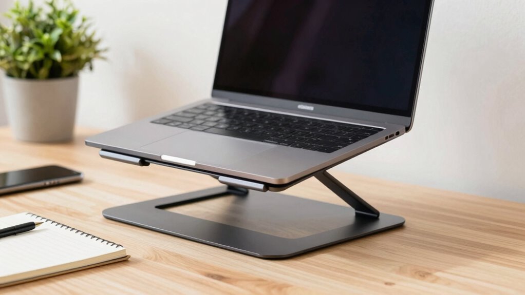 laptop stand enhances ergonomic workspace