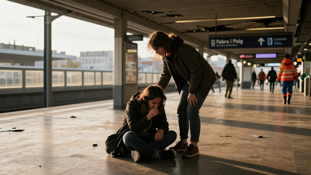 False Ceiling Collapse At Fabra I Puig Station Injures Three