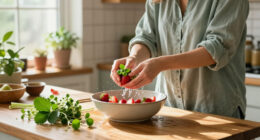 Healthy Eating Fruits And Microgreens