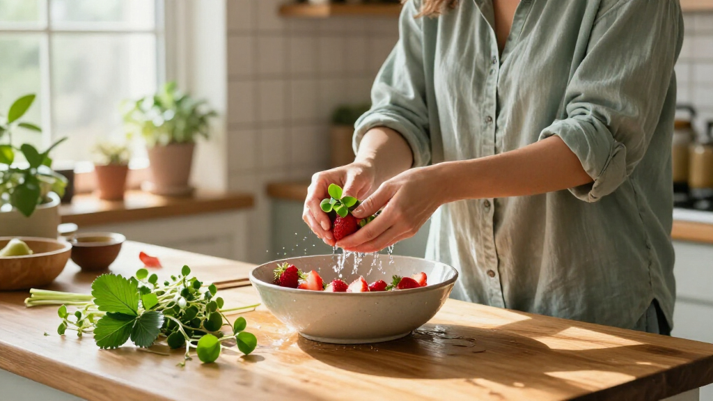 Healthy Eating Fruits And Microgreens